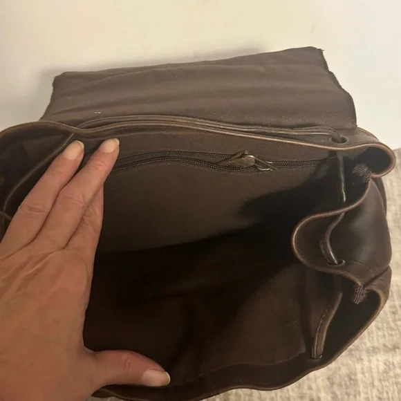 VTG Dark Brown Men's Leather Backpack